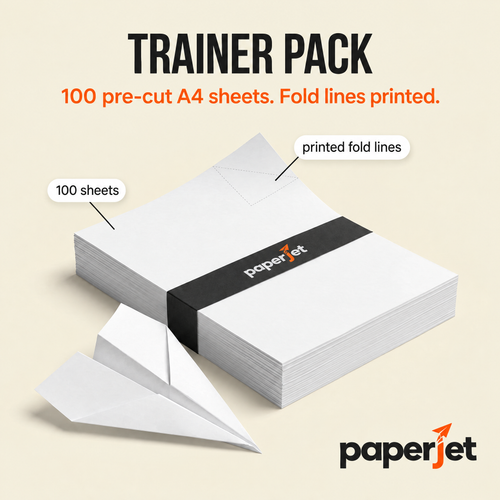 Trainer Pack: 100 pre-cut A4 sheets with printed fold lines