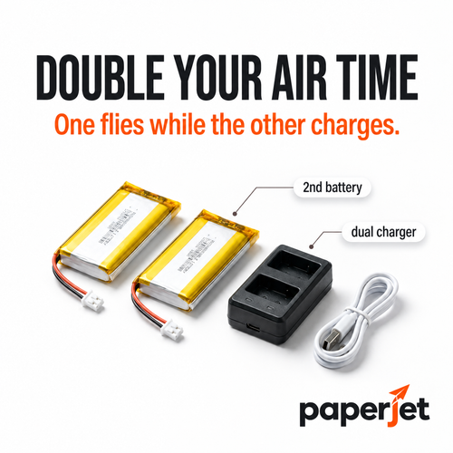 Paperjet extra battery pack: double your air time